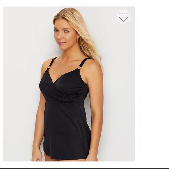 🆕NWT MIRACLESUIT SOLID SURPLICE TANKINI TOP - Picture 4 of 12